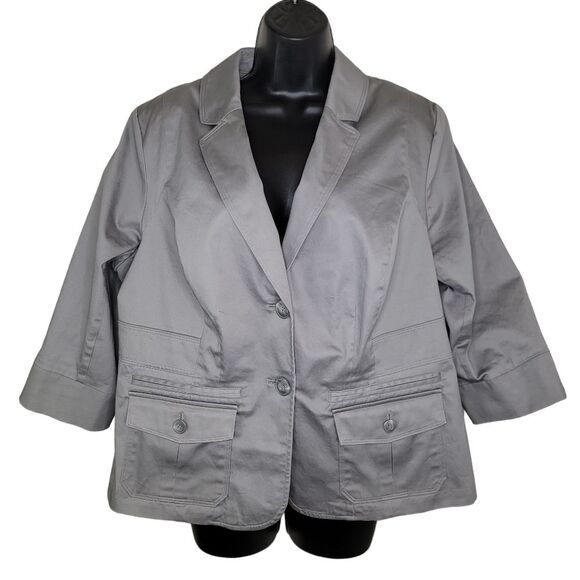 Lane Bryant gray notch collar blazer jacket size 18 - Picture 1 of 5